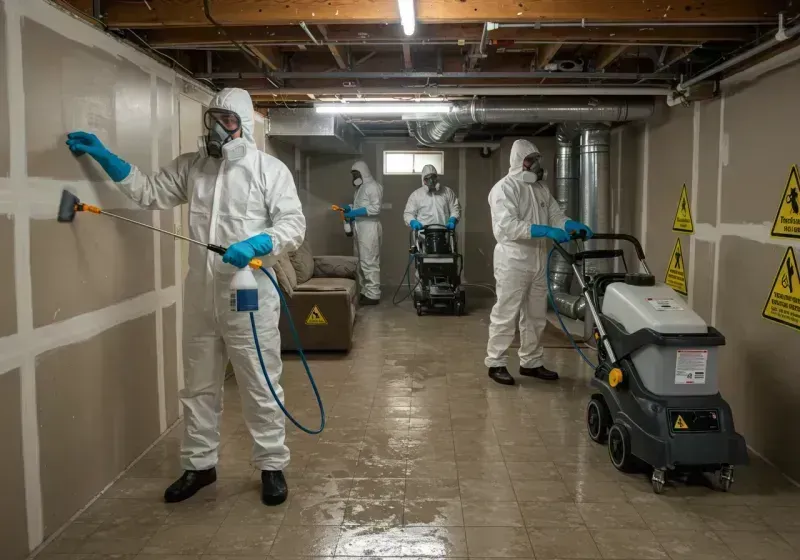 Basement Moisture Removal and Structural Drying process in Claysburg, PA